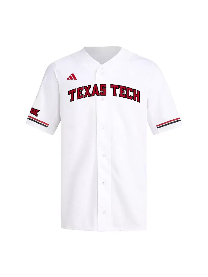 Мужская белая бейсбольная майка Texas Tech Red Raiders Replica adidas — изображение 2 из 3