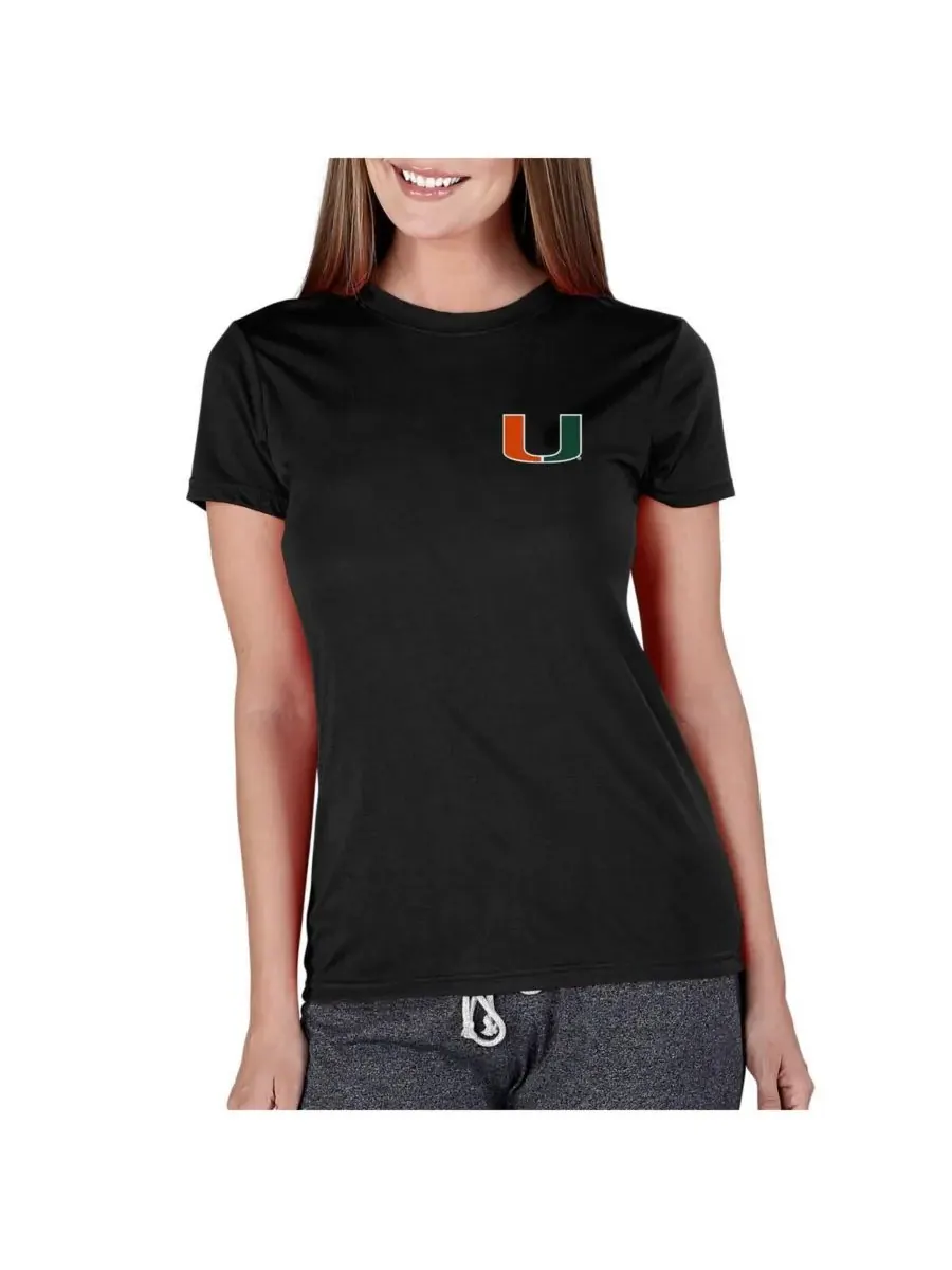 Concepts Sport Женская черная вязаная футболка Miami Hurricanes Marathon
