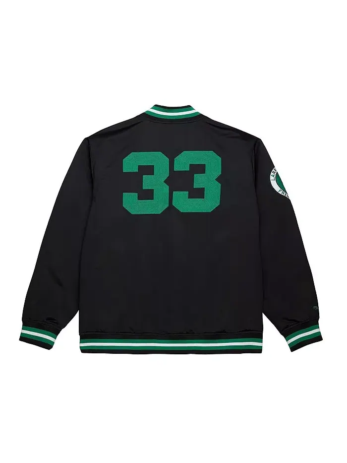 Мужская черная бейсбольная куртка на молнии Larry Bird Boston Celtics из серии NBA Legends Mitchell — изображение 3 из 3