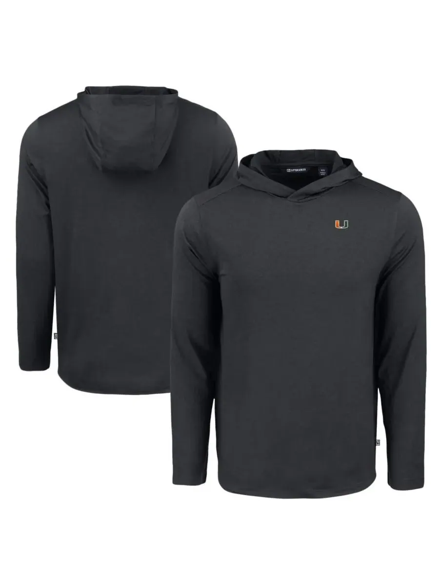 Cutter & Buck Мужская черная толстовка с длинными рукавами Miami Hurricanes Coastline Epic Comfort