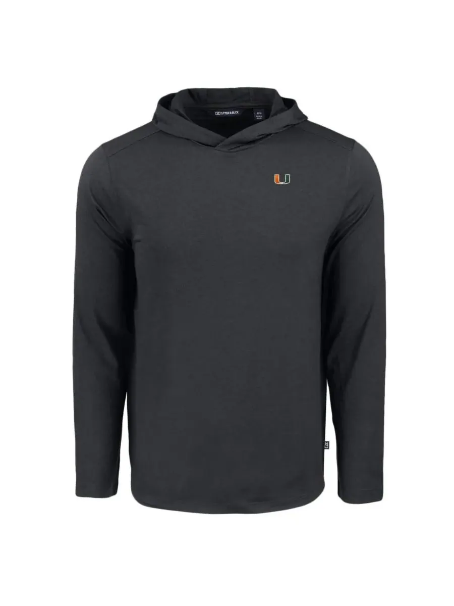 Cutter & Buck Мужская черная толстовка с длинными рукавами Miami Hurricanes Coastline Epic Comfort — изображение 2 из 3