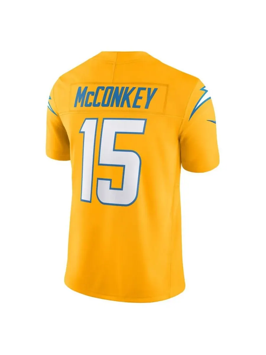 Мужская золотая футболка Ladd McConkey Los Angeles Chargers Alternate Charger Power Vapor FUSE — изображение 3 из 3, золото