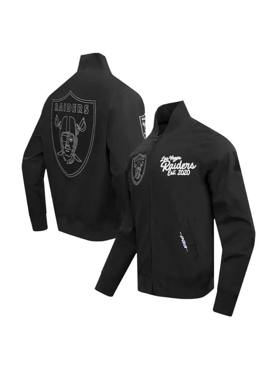 Pro Standard Мужская черная твиловая куртка Las Vegas Raiders Paint The City на молнии