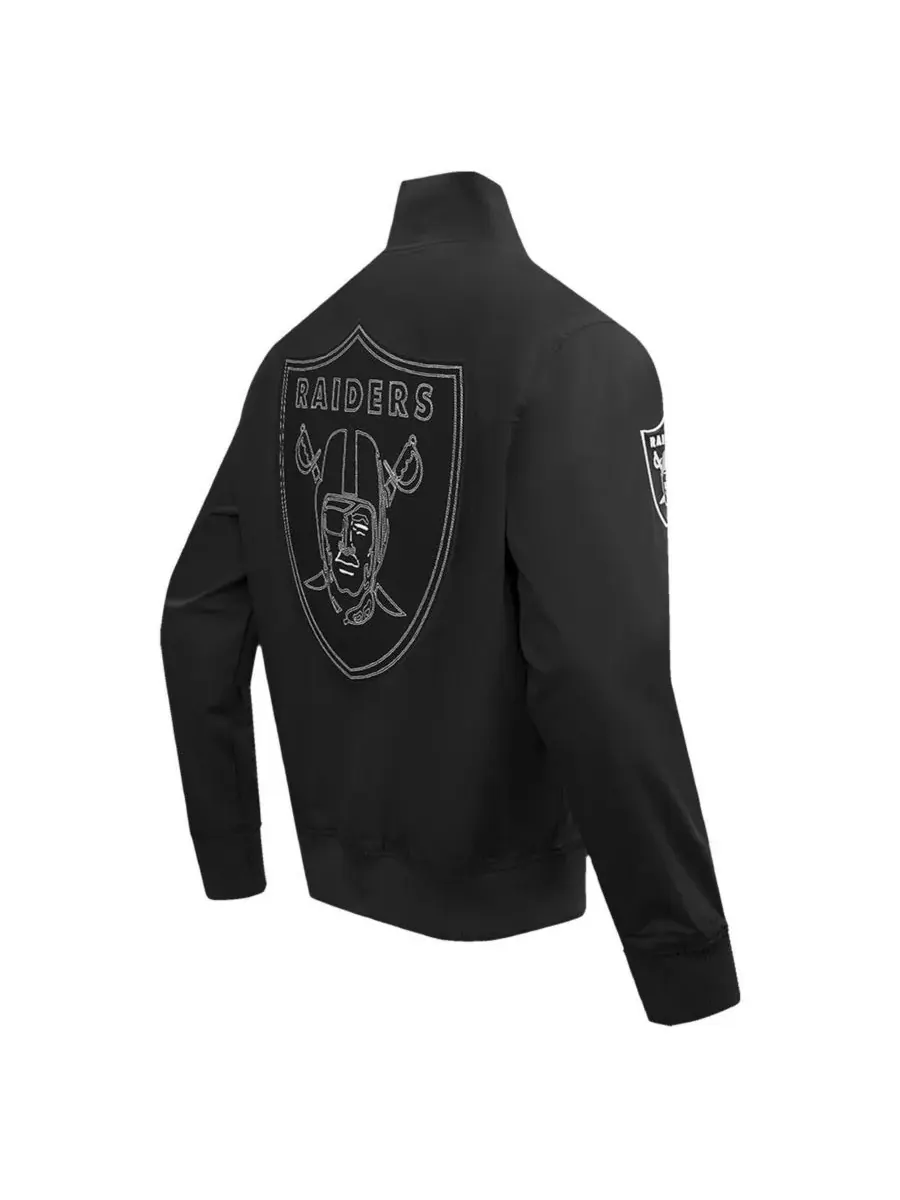 Pro Standard Мужская черная твиловая куртка Las Vegas Raiders Paint The City на молнии — изображение 4 из 5, черный