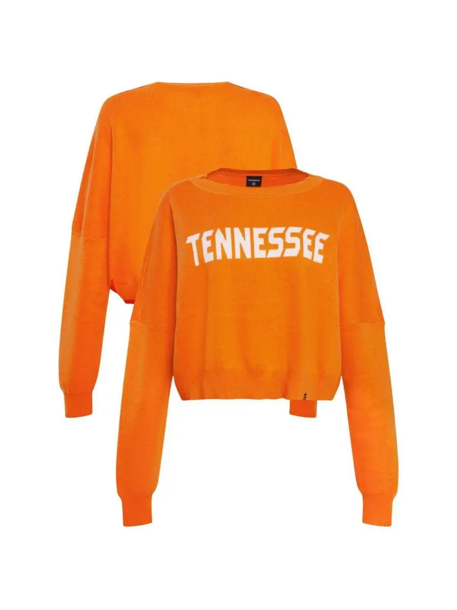 Hype And Vice Женский укороченный вязаный свитер Tennessee Orange Tennessee Volunteers Oversized