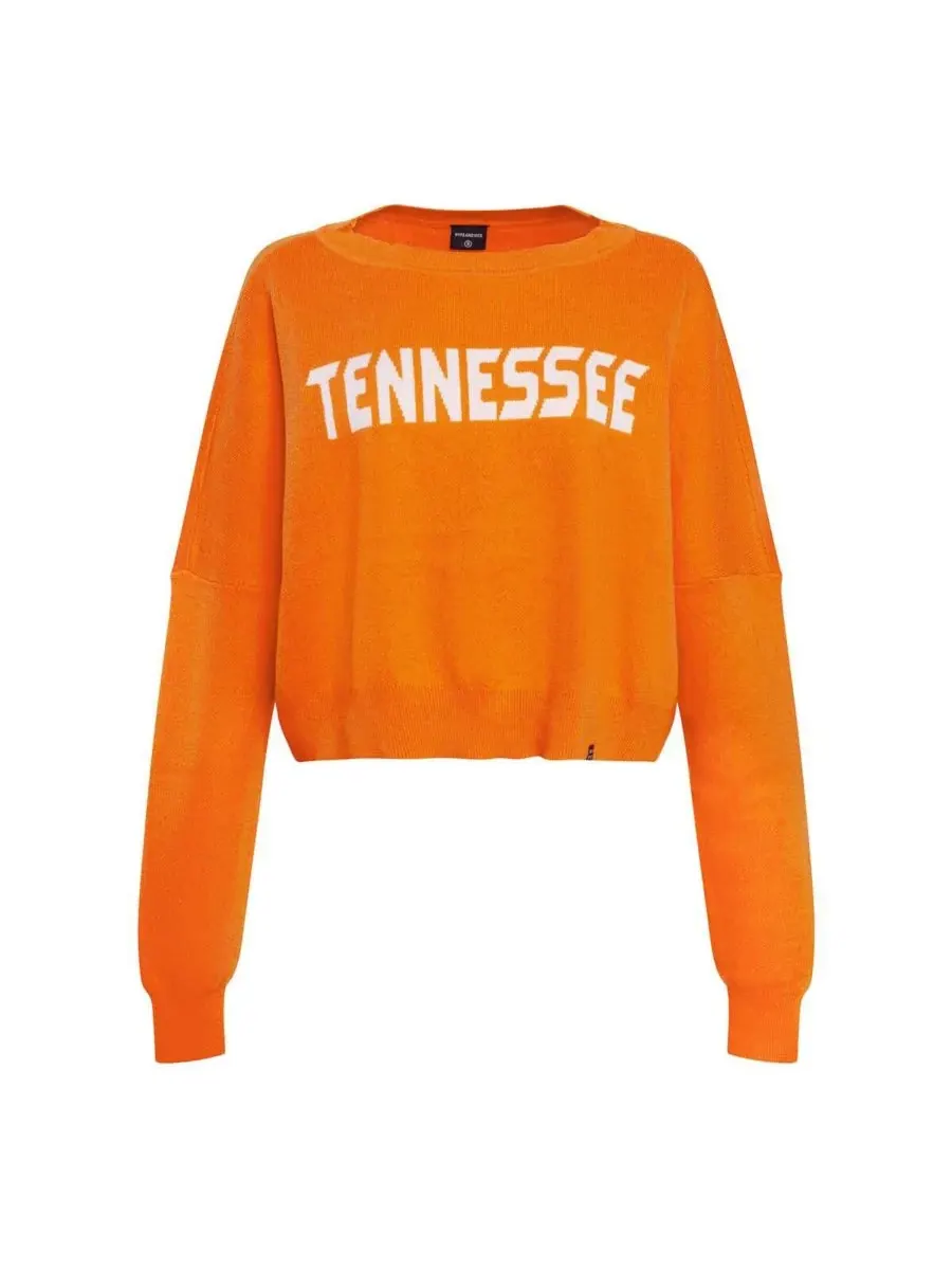 Hype And Vice Женский укороченный вязаный свитер Tennessee Orange Tennessee Volunteers Oversized — изображение 2 из 2
