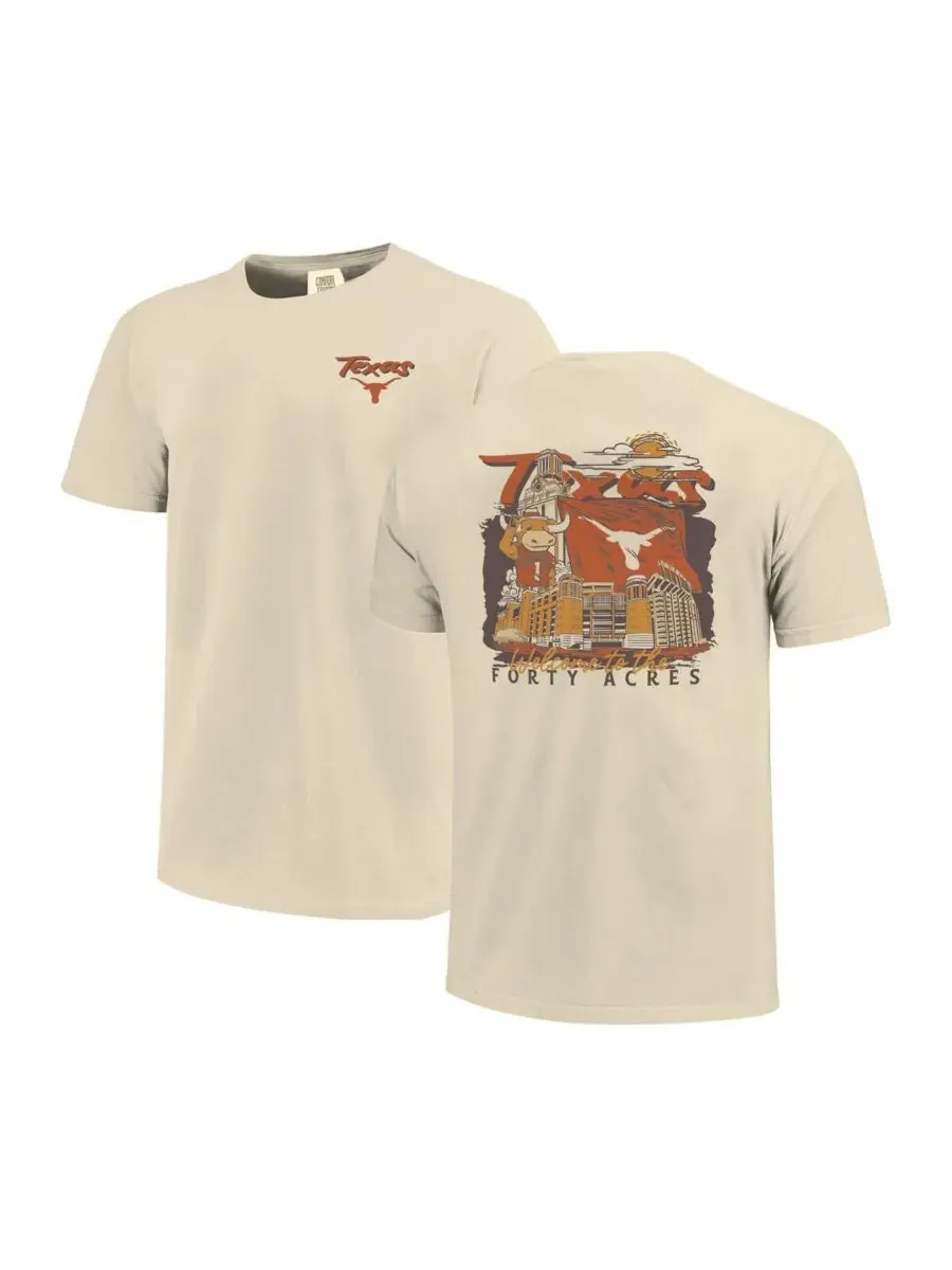 Мужская футболка Image One Natural Texas Longhorns Comfort Colors Hand-Drawn Campus Stack