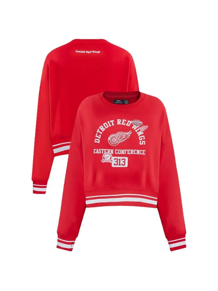 Pro Standard Женская красная укороченная толстовка Detroit Red Wings Area Code
