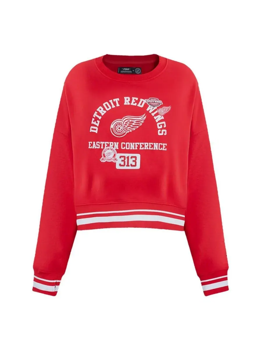 Pro Standard Женская красная укороченная толстовка Detroit Red Wings Area Code — изображение 4 из 4, красный