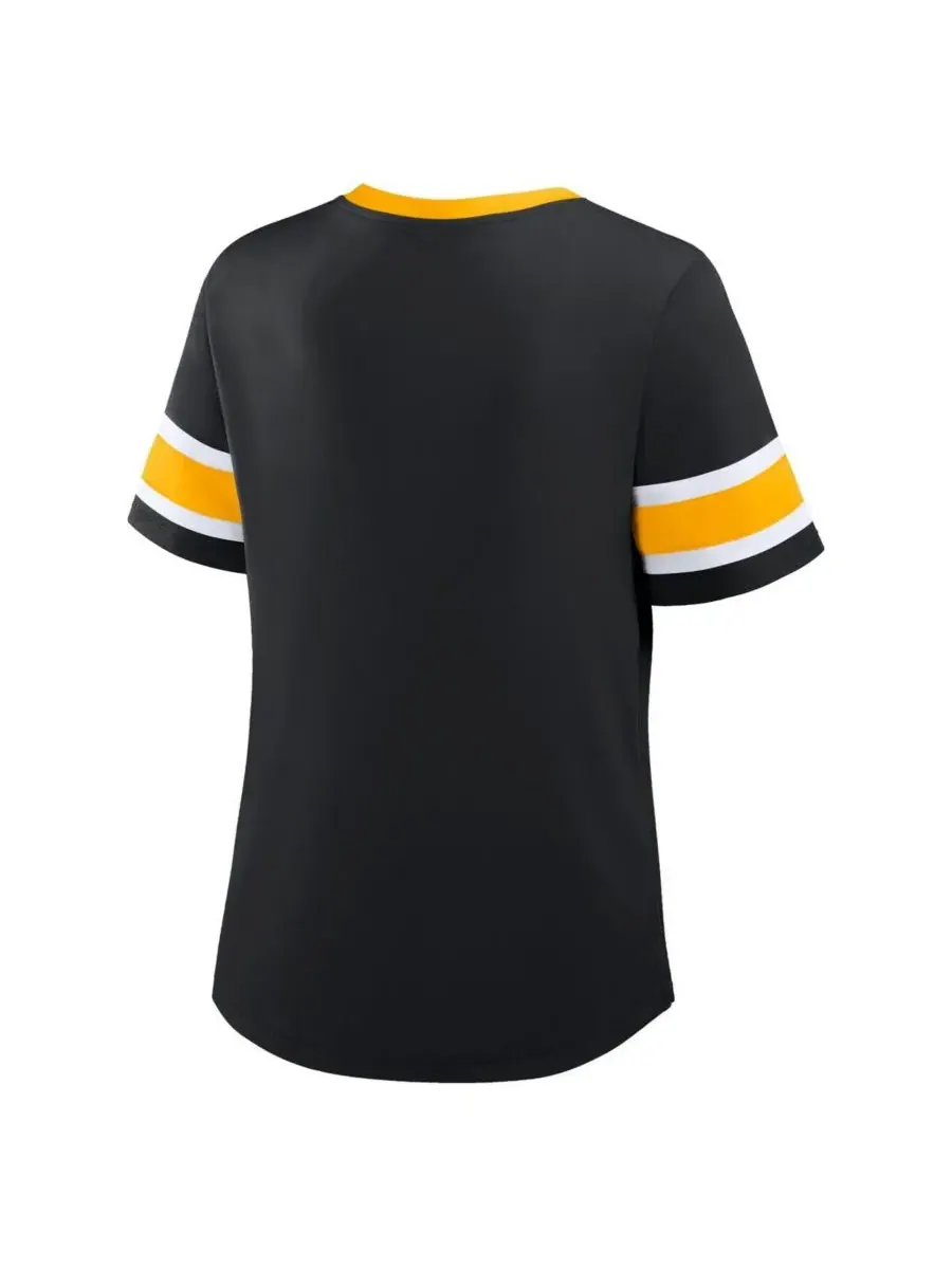 Fanatics Женская черная футболка Pittsburgh Steelers Redzone Draw Play Athena на шнуровке — изображение 2 из 3, черный