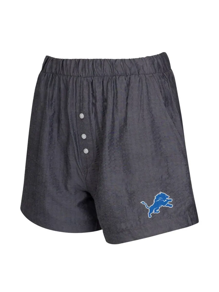 Concepts Sport Комплект из двух женских боксерских шорт цвета хаки с полосками и однотонной — изображение 5 из 5, темно-серый