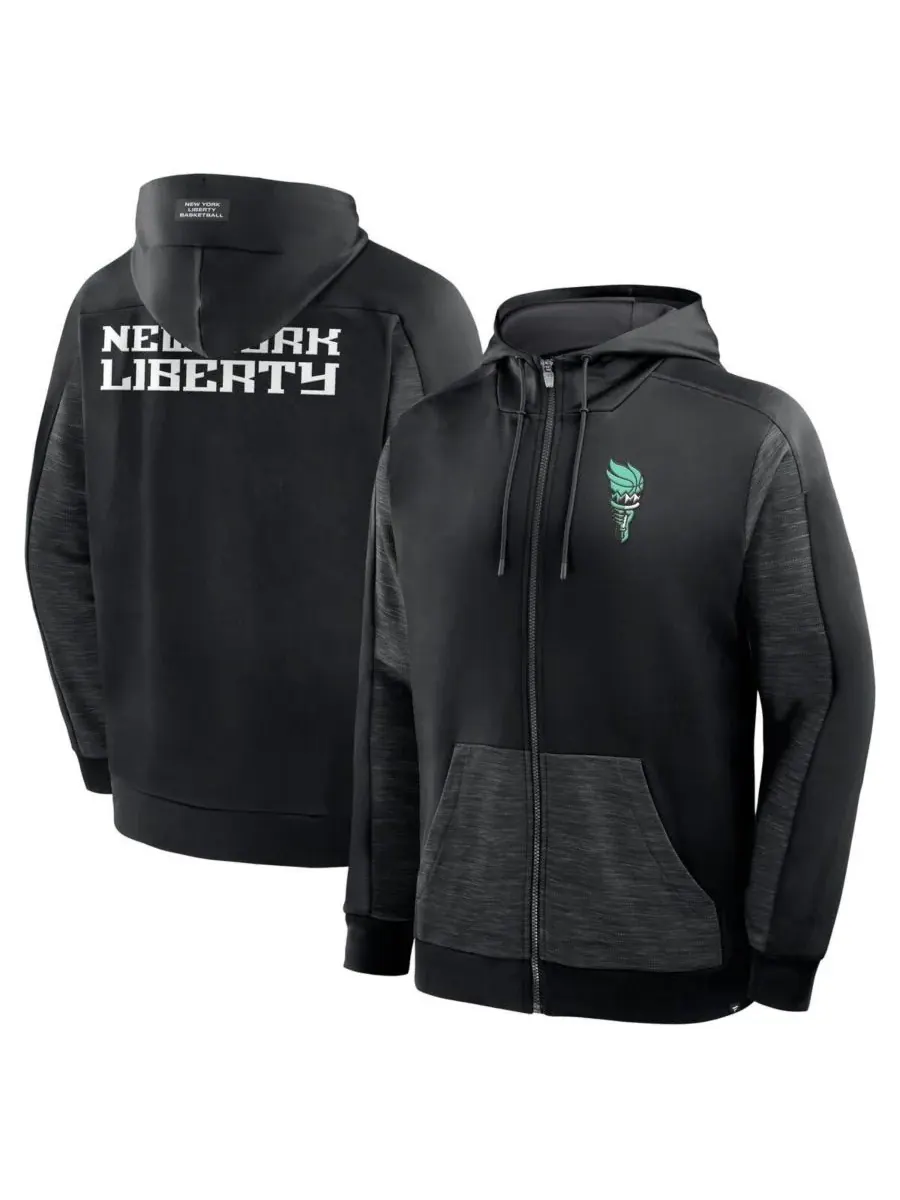 Fanatics Мужская черная толстовка на молнии New York Liberty Back Door Cut Play Defender