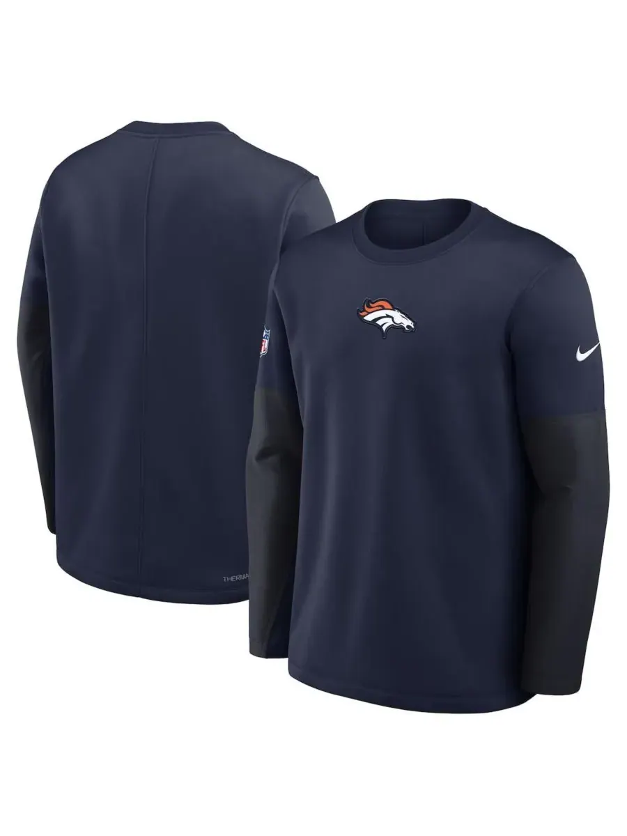 Nike Мужская темно-синяя футболка с длинным рукавом Denver Broncos Sideline Scripted to Win — изображение 4 из 5, темно-синий