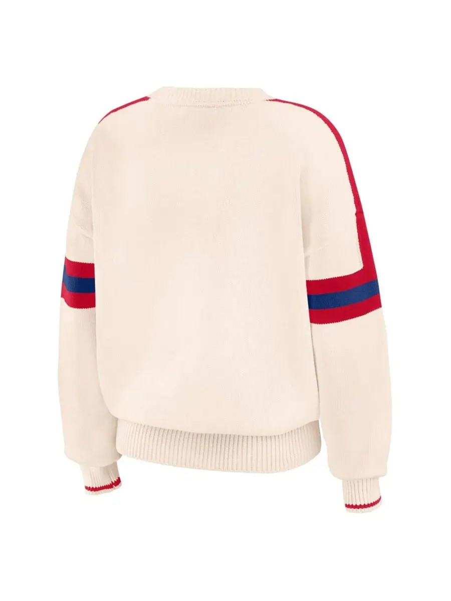 WEAR by Erin Andrews Женский кремовый полосатый пуловер с символикой команды Philadelphia Phillies — изображение 3 из 4