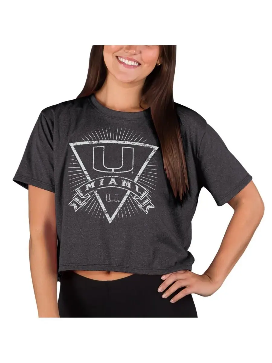 Женский вязаный укороченный топ Charcoal Miami Hurricanes Quest Concepts Sport