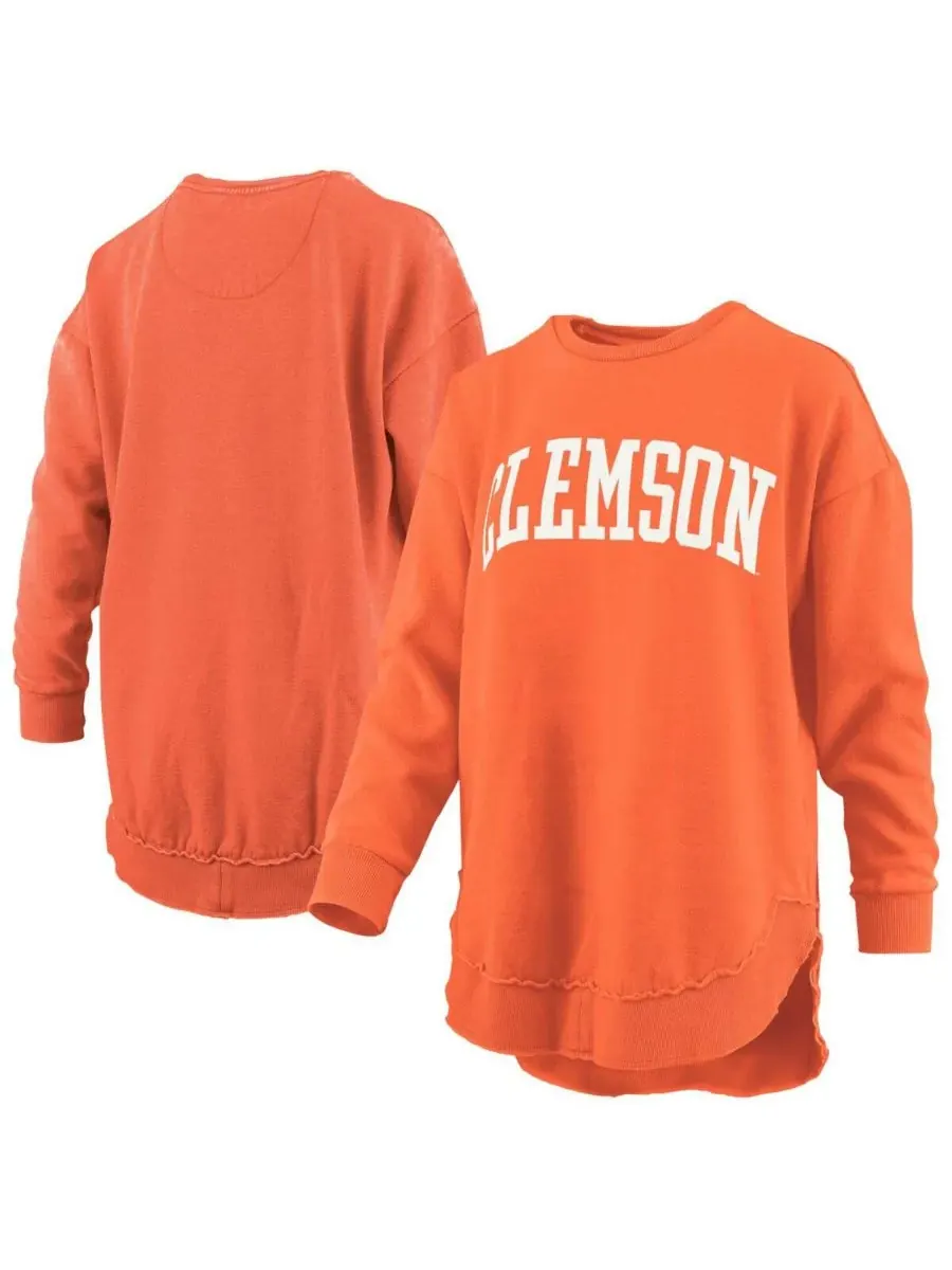 Pressbox Женская оранжевая пончо Clemson Tigers из меланжевого флиса с длинными рукавами