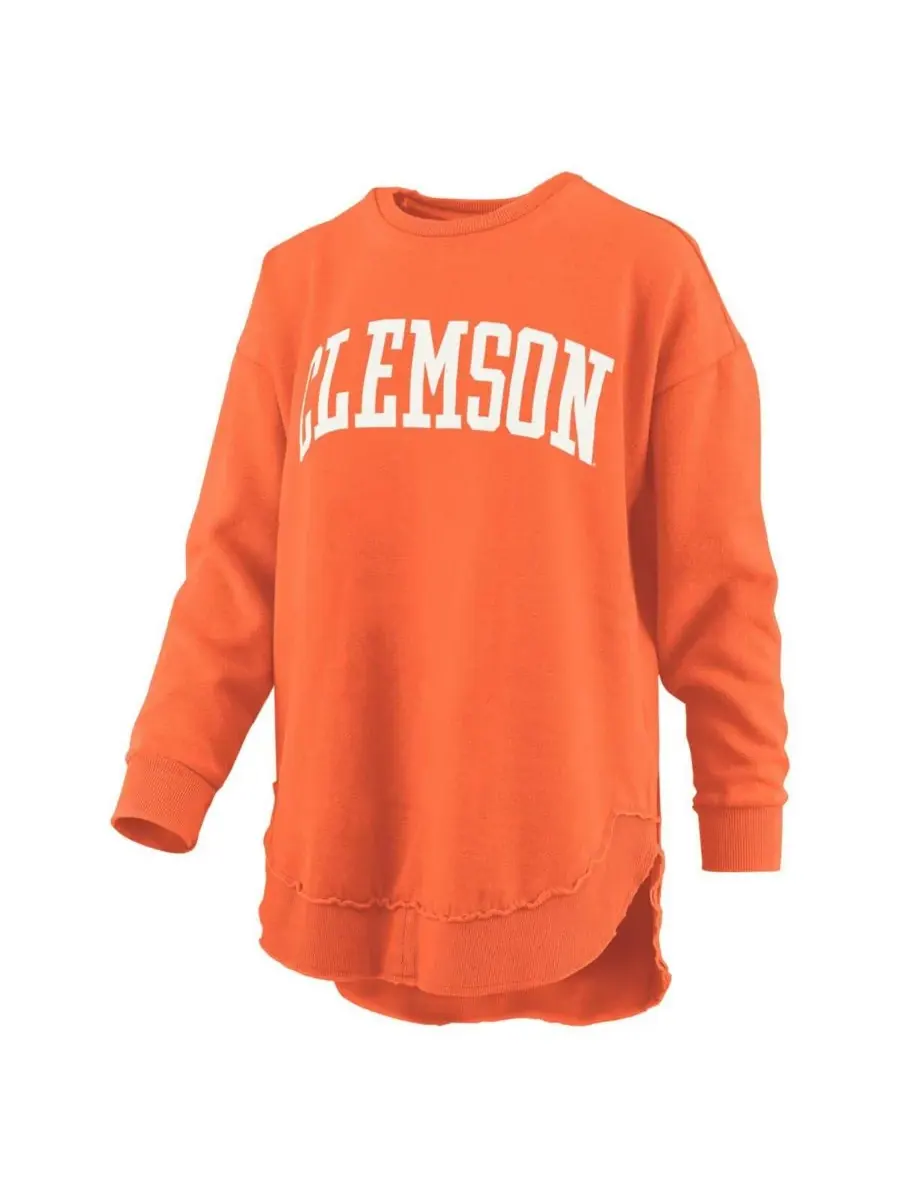 Pressbox Женская оранжевая пончо Clemson Tigers из меланжевого флиса с длинными рукавами — изображение 3 из 3, оранжевый