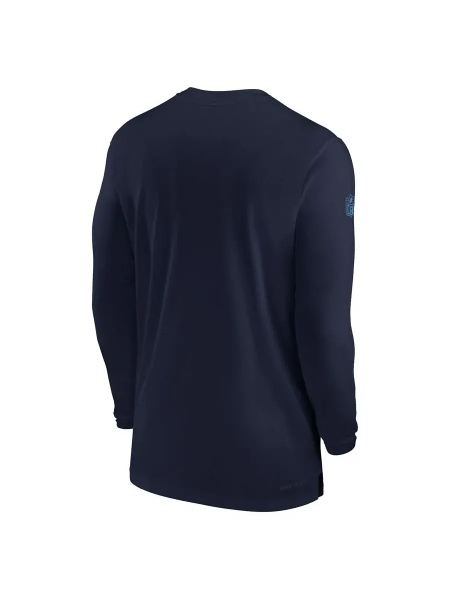 Nike Мужская темно-синяя футболка с длинным рукавом Tennessee Titans Sideline Coach Performance — изображение 3 из 3