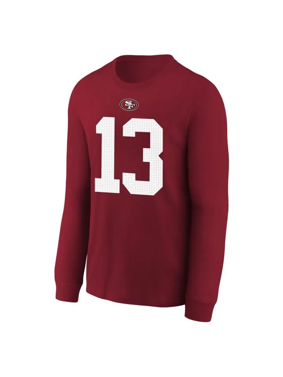 Футболка с длинным рукавом "Brock Purdy Scarlet San Francisco 49ers" для мальчиков и девочек Nike — изображение 2 из 3, алый