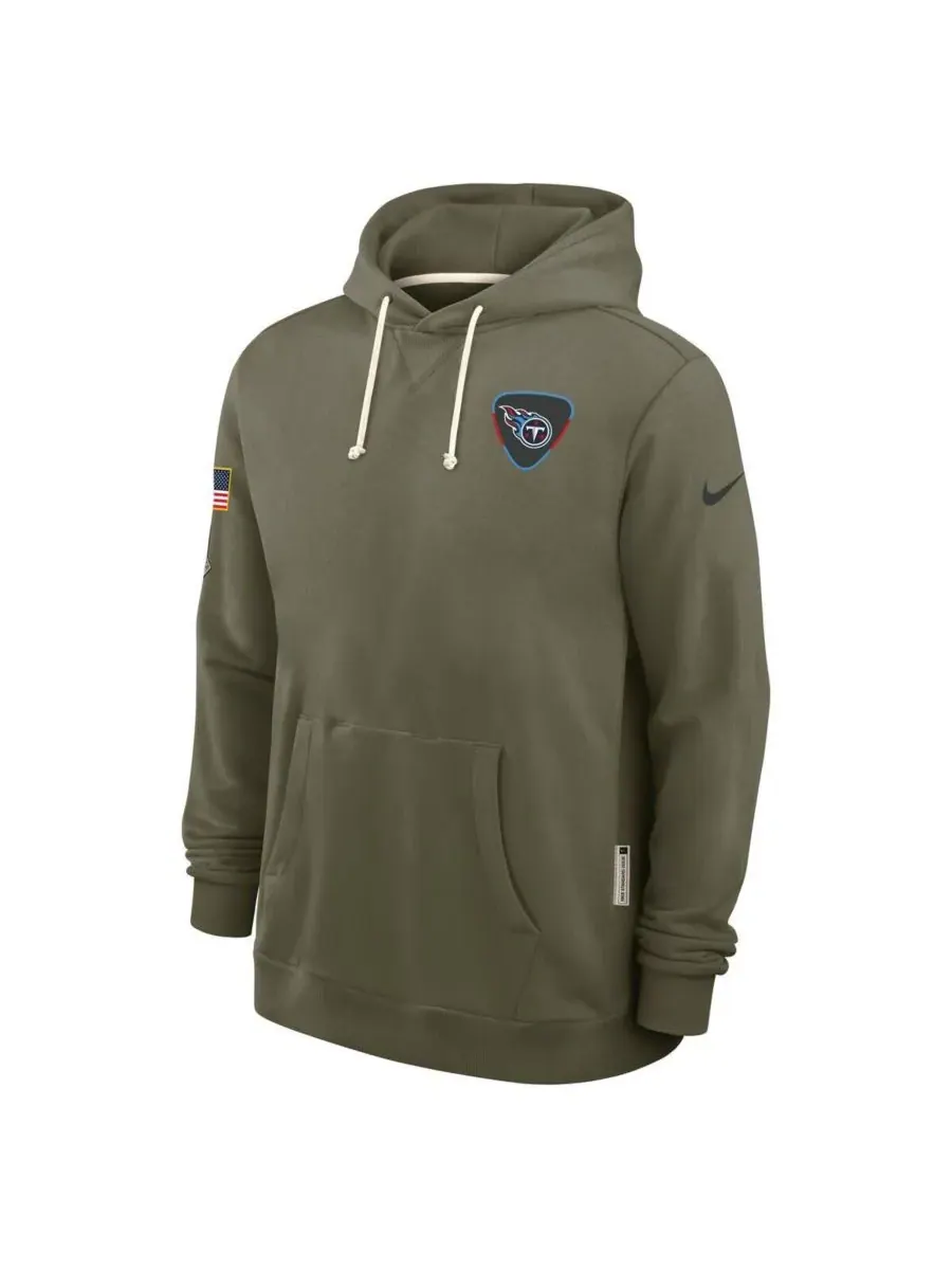 Nike Мужская толстовка оливкового цвета Tennessee Titans 2025 Salute to Service Sideline Standard — изображение 4 из 5