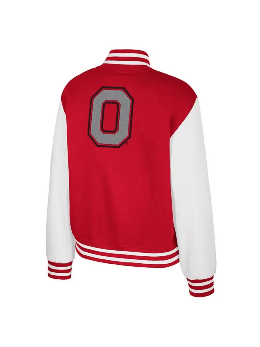 Женская флисовая куртка Scarlet Ohio State Buckeyes French Baguette с застежкой на кнопках Colosseum — изображение 3 из 3