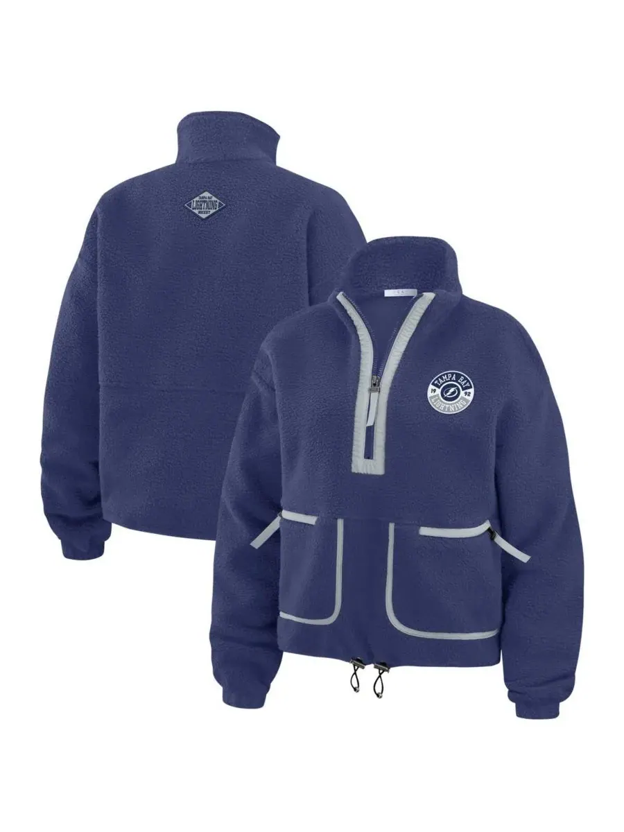WEAR by Erin Andrews Женская синяя флисовая куртка Tampa Bay Lightning с застежкой-молнией до