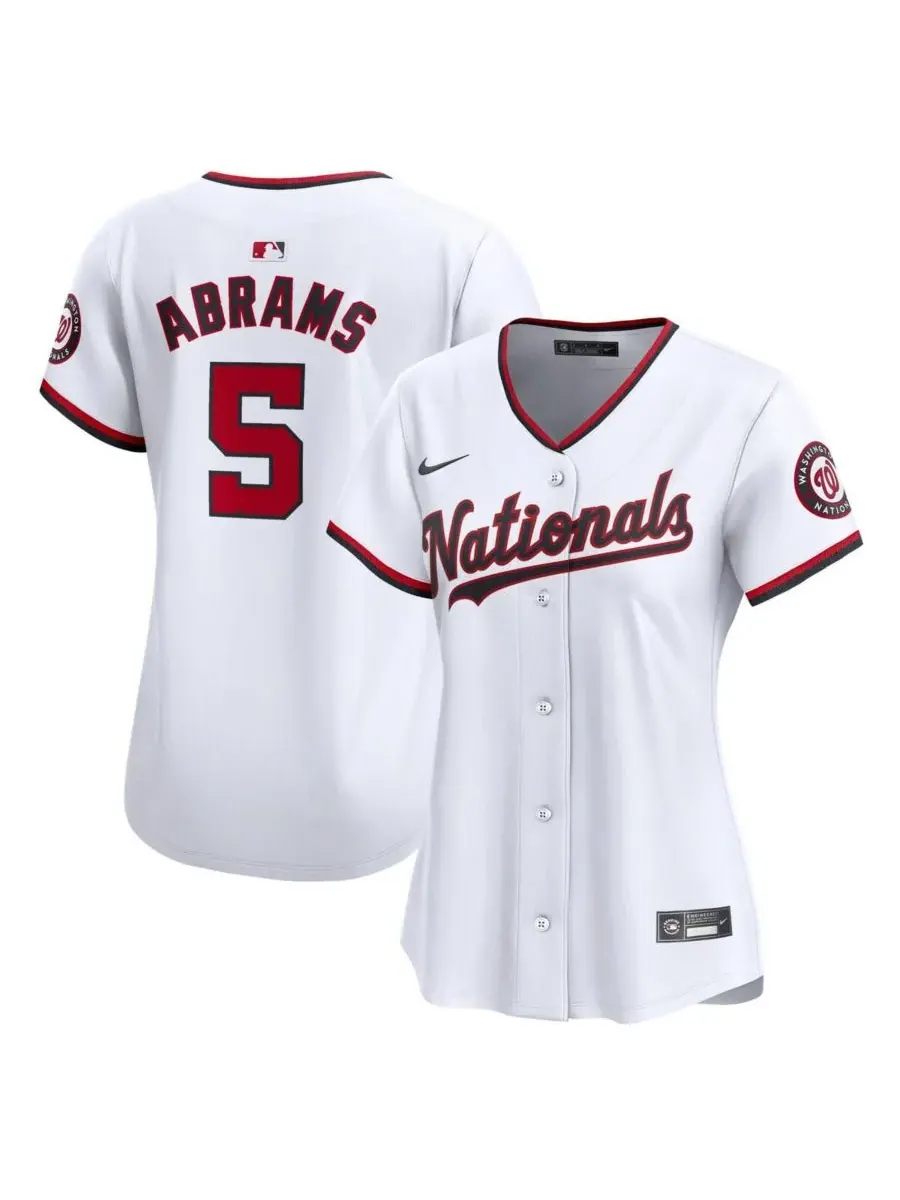 Nike Женская белая домашняя футболка игрока команды Washington Nationals CJ Abrams (ограниченный