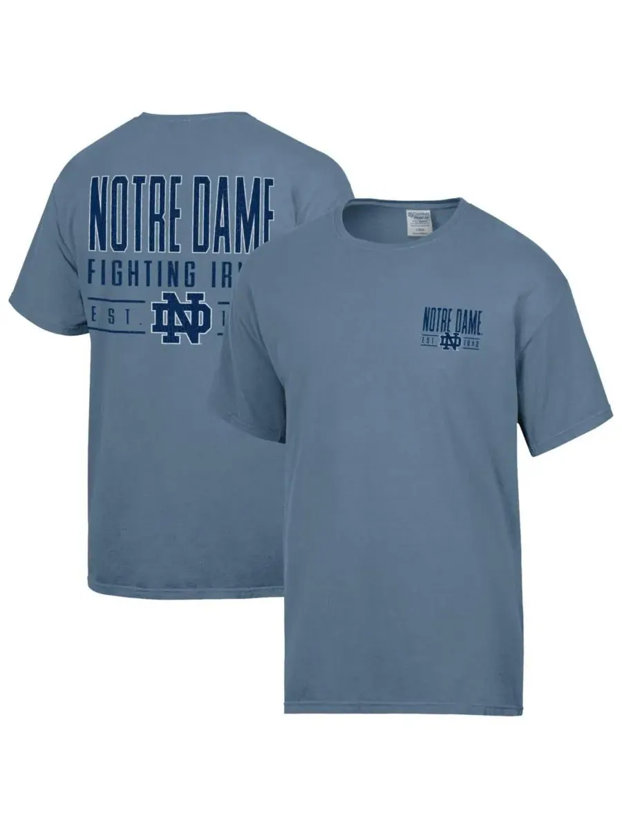 Comfortwash Мужская синяя футболка Notre Dame Fighting Irish с известным именем