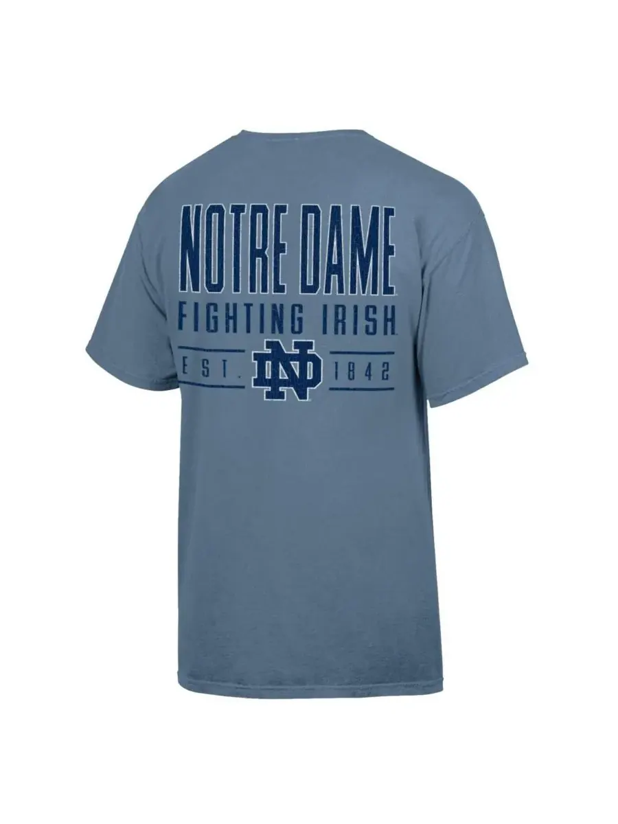 Comfortwash Мужская синяя футболка Notre Dame Fighting Irish с известным именем — изображение 3 из 3, синий