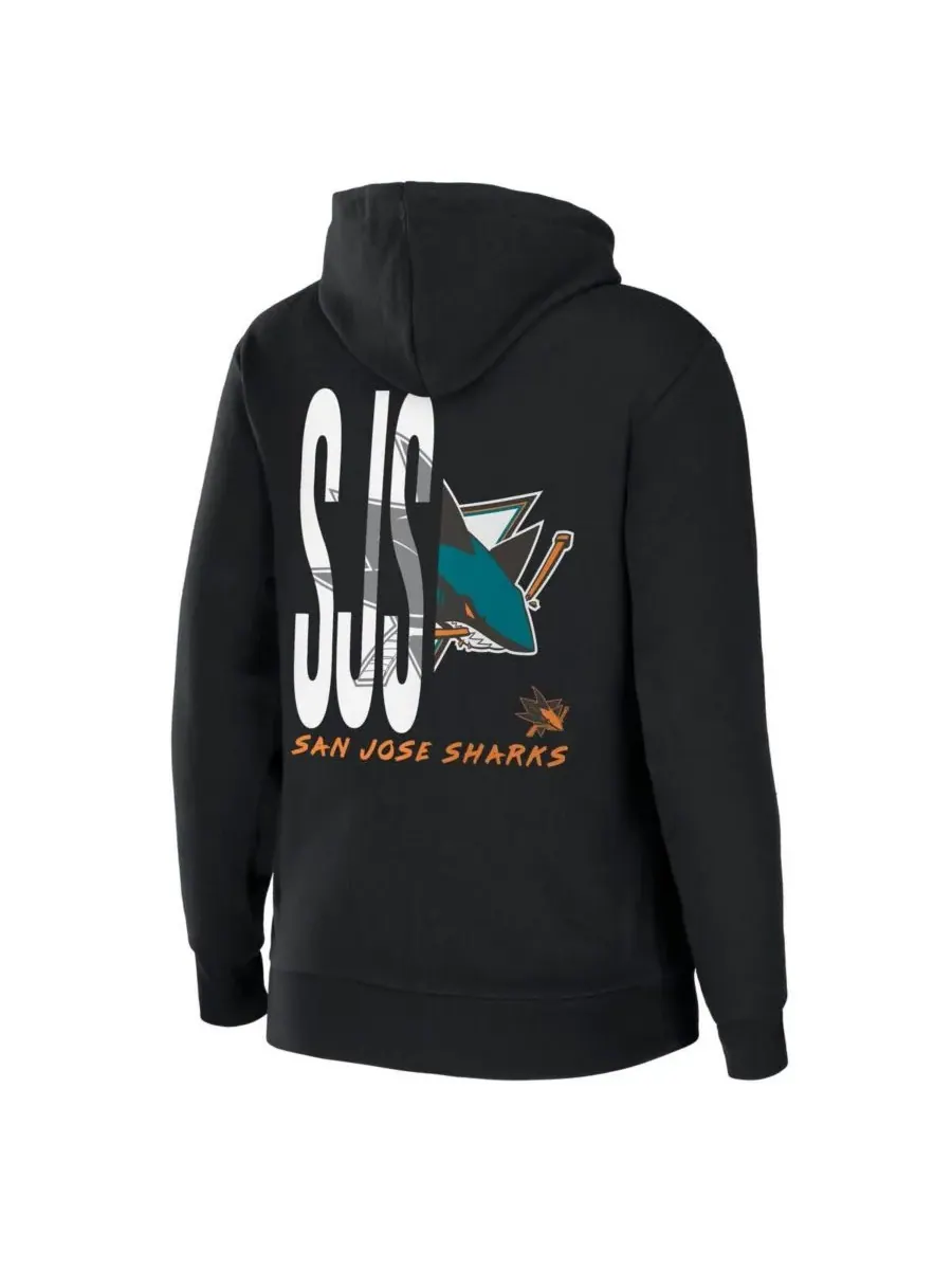 WEAR by Erin Andrews Женская черная толстовка на молнии из флиса с символикой San Jose Sharks — изображение 2 из 3, черный