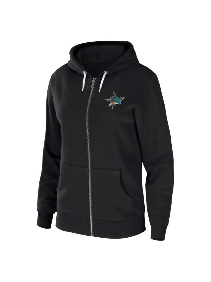 WEAR by Erin Andrews Женская черная толстовка на молнии из флиса с символикой San Jose Sharks — изображение 3 из 3, черный