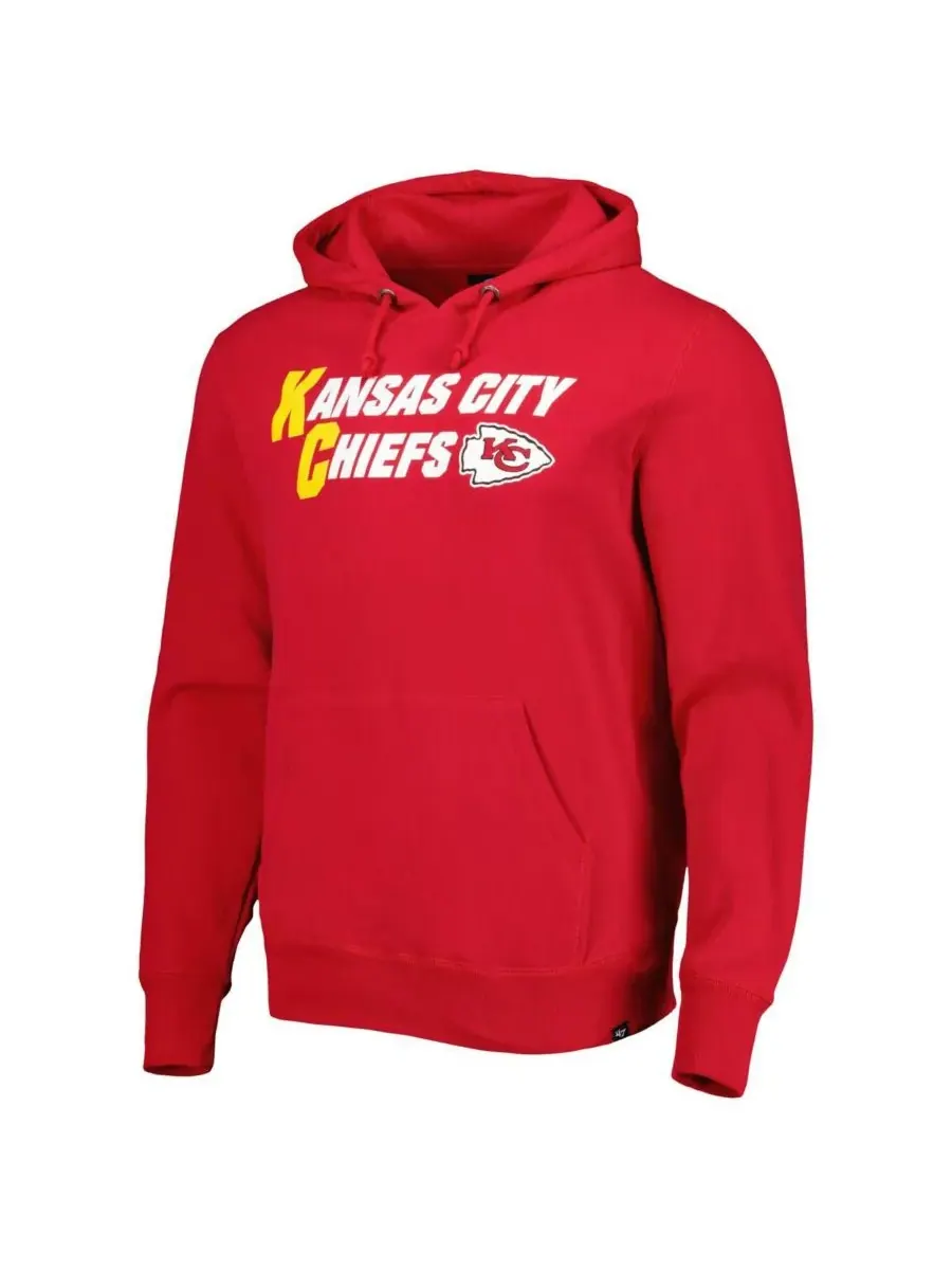 '47 Brand Мужская красная толстовка с капюшоном Kansas City Chiefs Regional Headline — изображение 2 из 3, красный