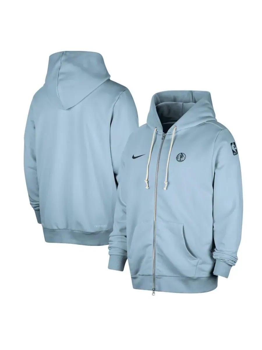 Nike Мужская светло-голубая толстовка на молнии с символикой команды Dallas Mavericks Authentic