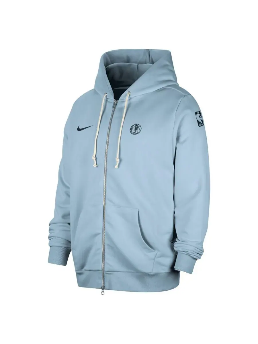 Nike Мужская светло-голубая толстовка на молнии с символикой команды Dallas Mavericks Authentic — изображение 2 из 3