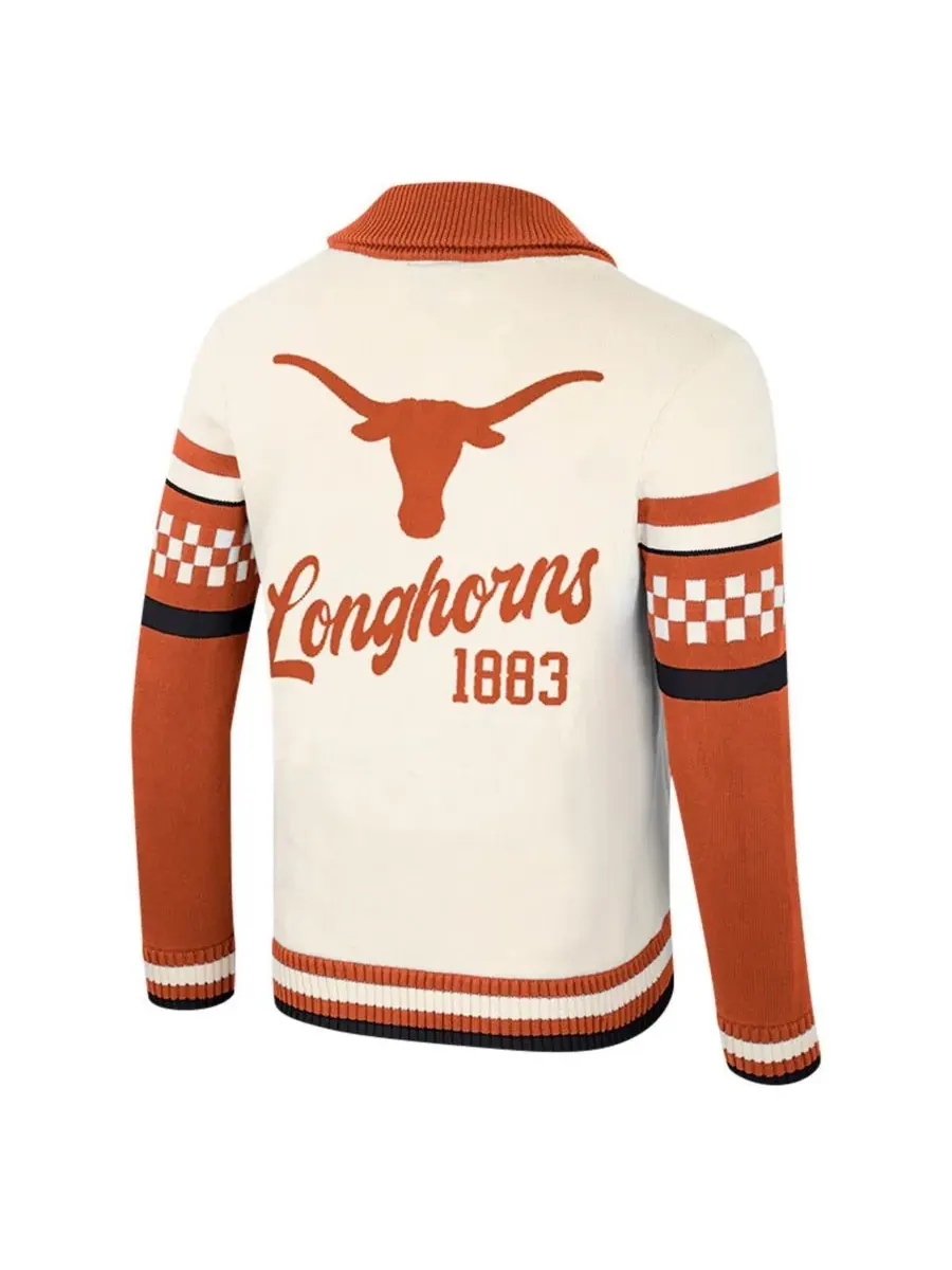Colosseum Женский кремовый жаккардовый свитер Texas Longhorns Wild Collective на пуговицах — изображение 3 из 3, бежевый