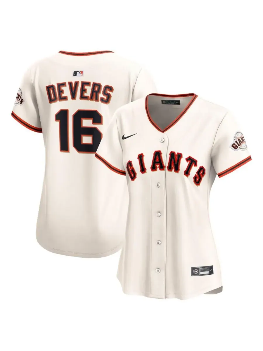 Nike Женская кремовая домашняя футболка Рафаэля Деверса команды San Francisco Giants, ограниченная