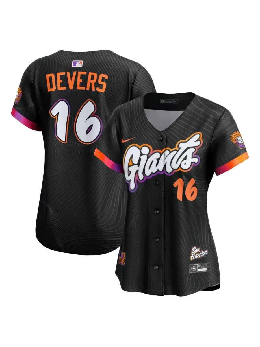 Nike Женская черная футболка Рафаэля Деверса, игрок команды San Francisco Giants, ограниченная