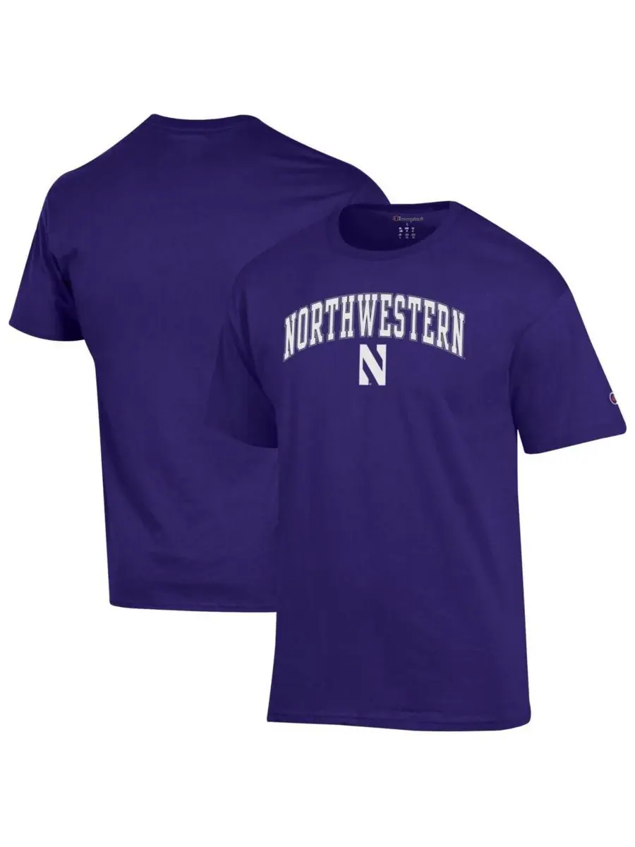 Champion Мужская фиолетовая футболка Northwestern Wildcats с логотипом в виде арки