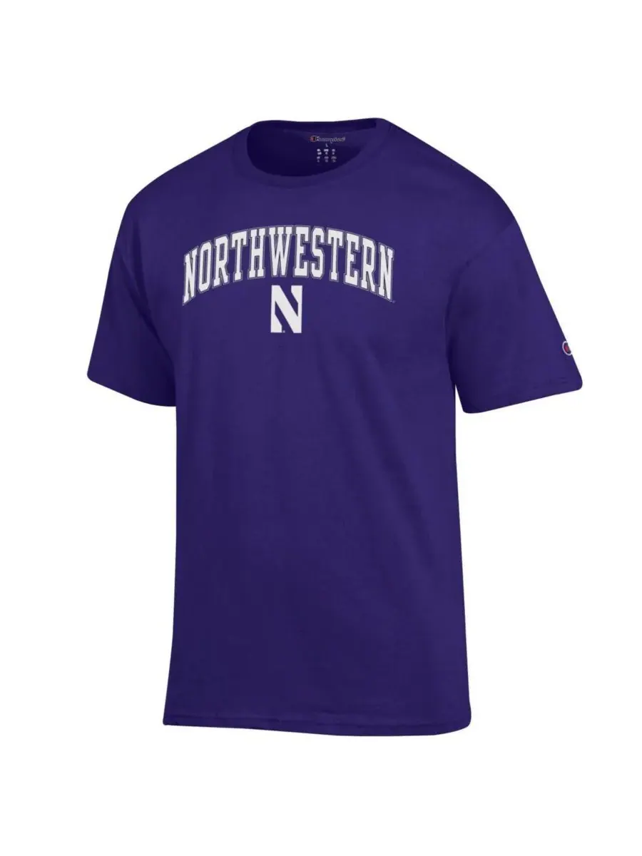 Champion Мужская фиолетовая футболка Northwestern Wildcats с логотипом в виде арки — изображение 2 из 3, фиолетовый