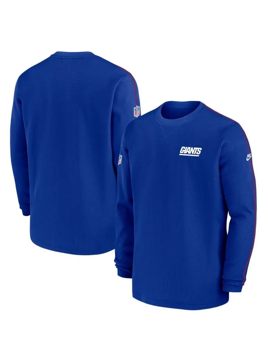 Мужская футболка с длинным рукавом Royal New York Giants Alternate Logo Coach Nike