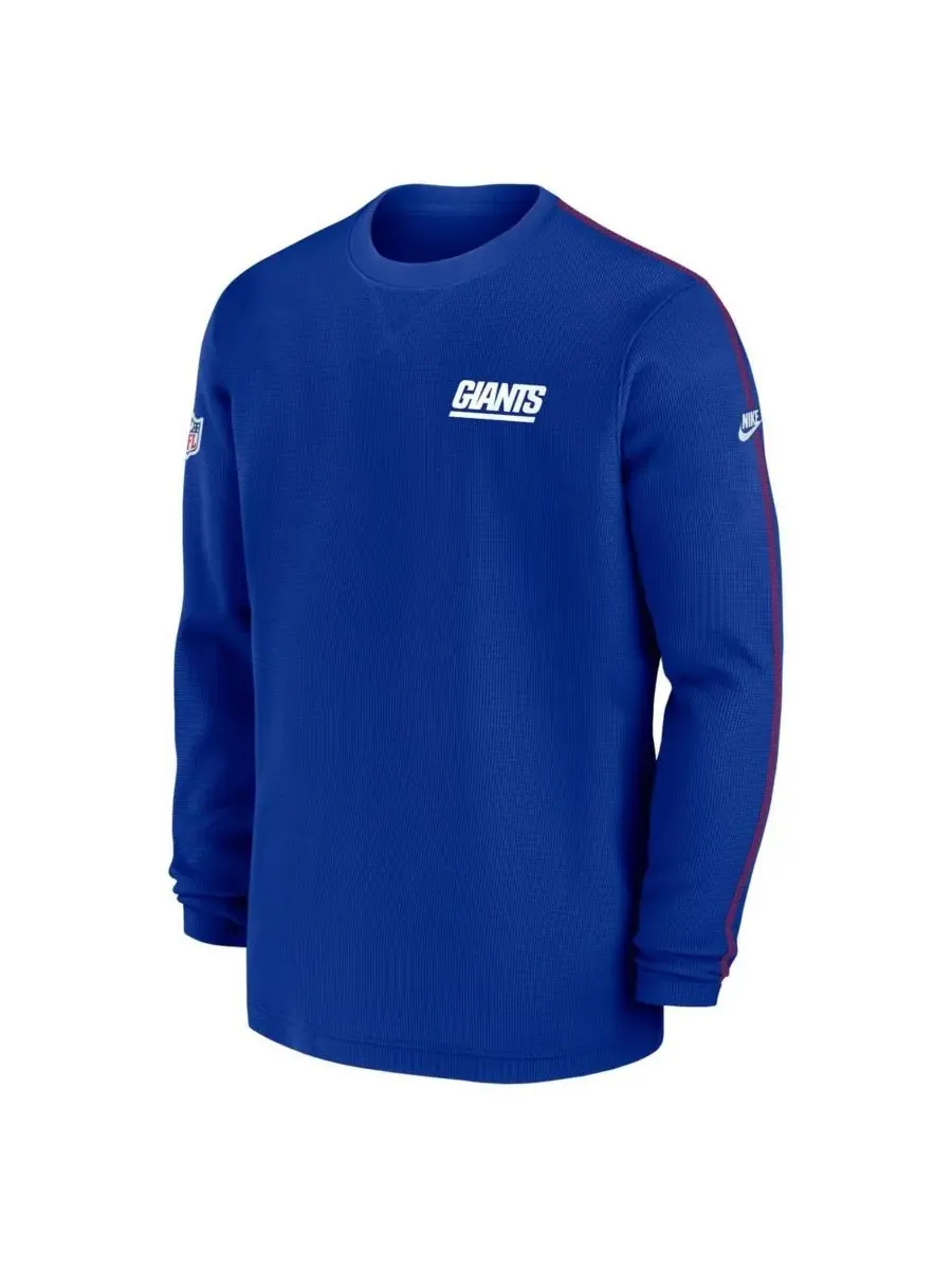Мужская футболка с длинным рукавом Royal New York Giants Alternate Logo Coach Nike — изображение 3 из 3, королевский