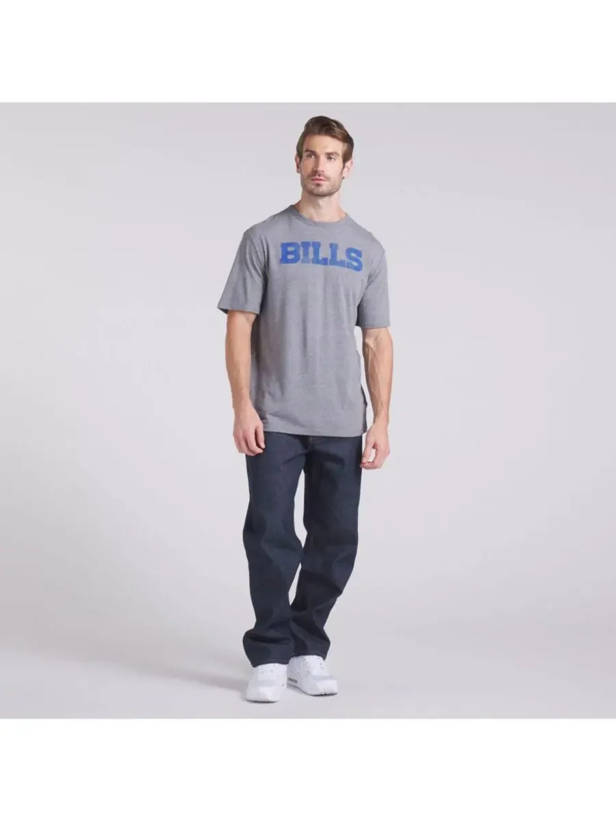 Fanatics Мужская футболка Buffalo Bills Pass Rush Tri-Blend серого цвета — изображение 5 из 5, серый