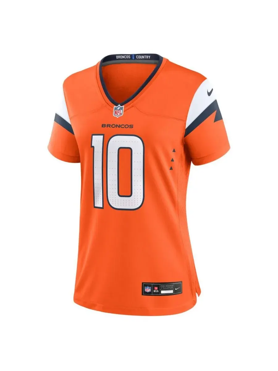 Nike Женская оранжевая игровая футболка Bo Nix Denver Broncos — изображение 2 из 3, оранжевый