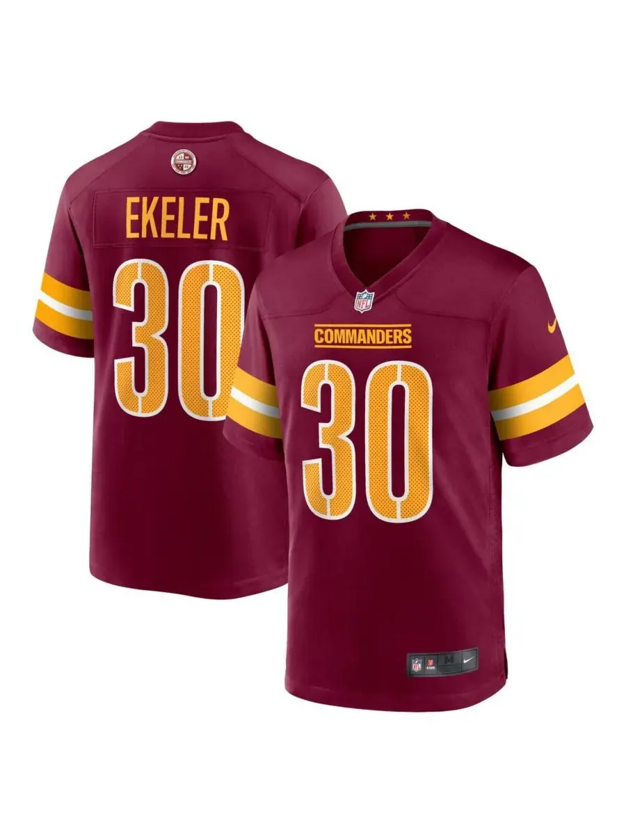 Fanatics Мужская игровая футболка Nike Austin Ekeler цвета бордо Washington Commanders