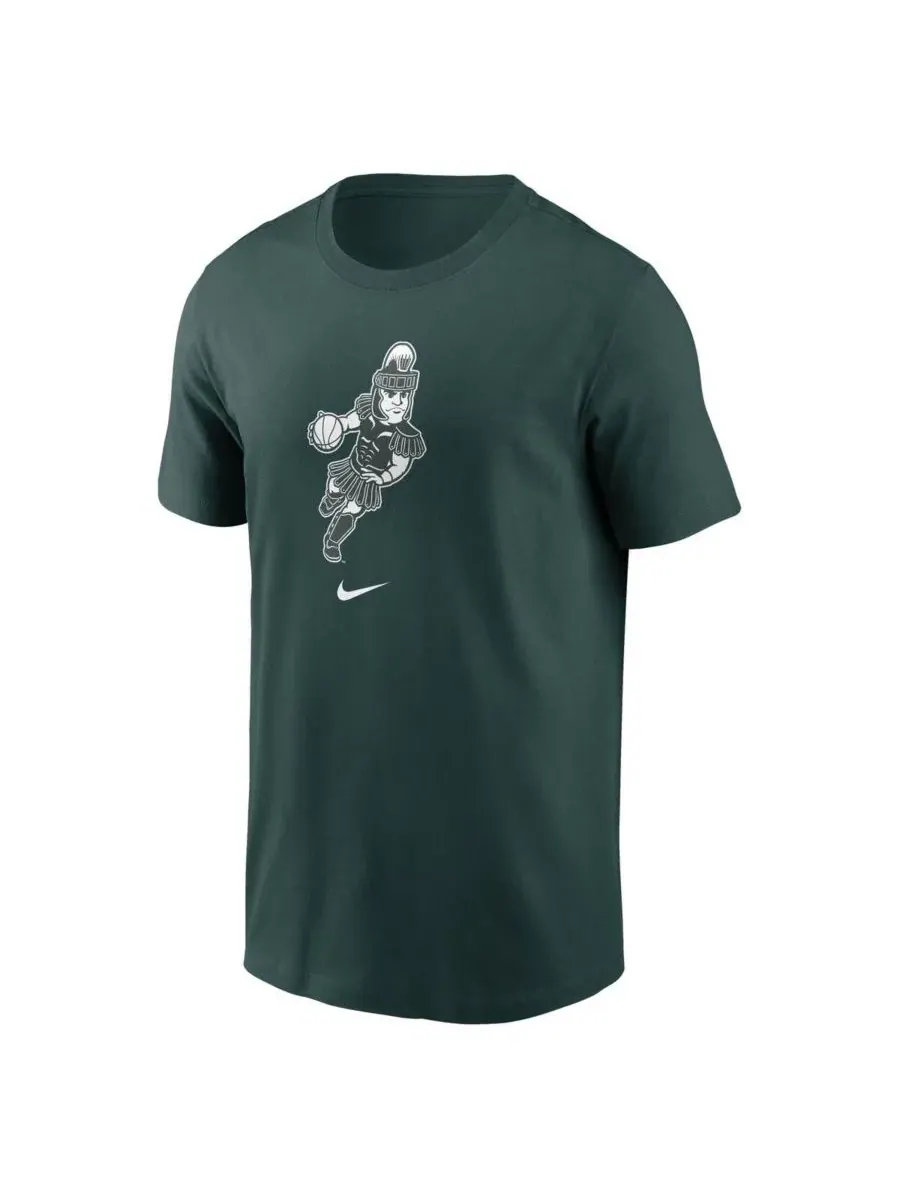 Nike Мужская зеленая баскетбольная футболка Michigan State Spartans Sparty Sport — изображение 2 из 3, зеленый