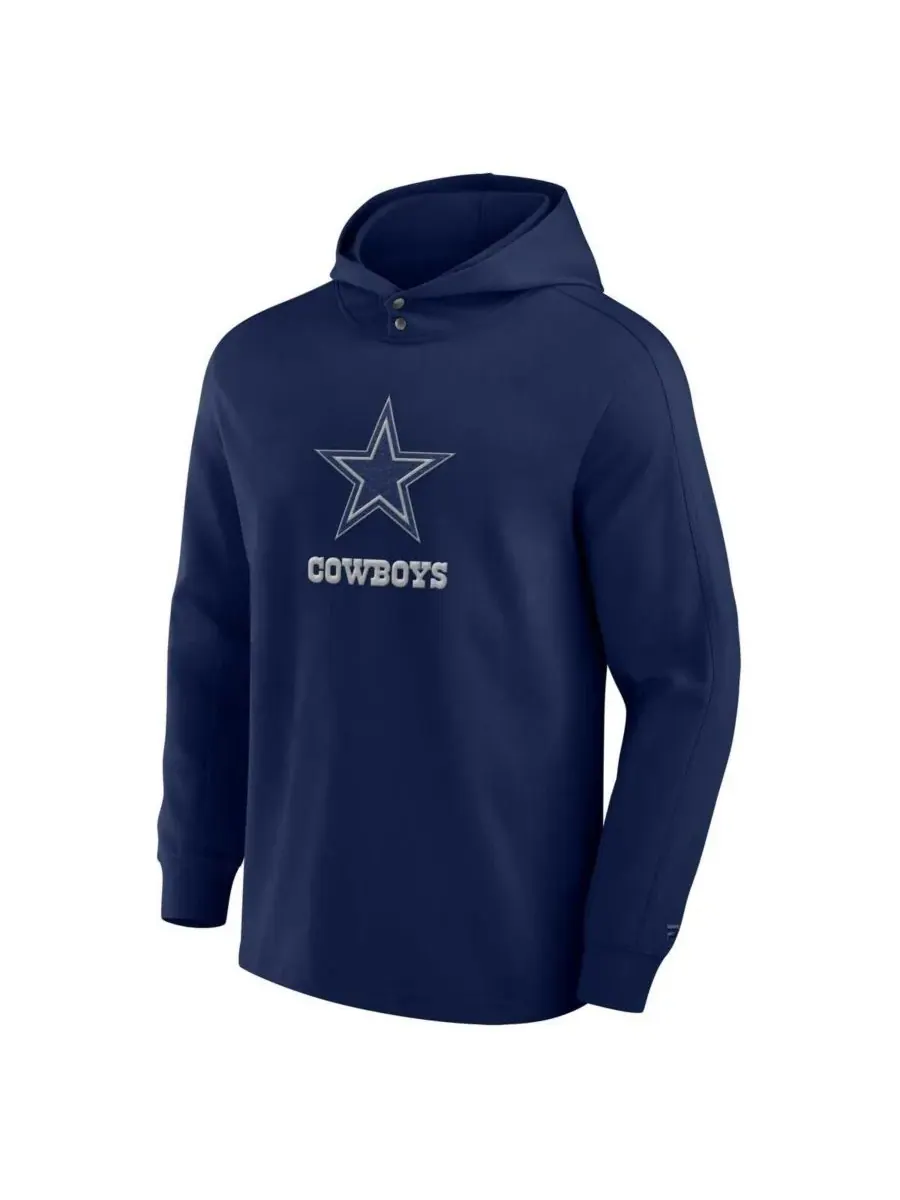 Fanatics Мужская темно-синяя толстовка с длинными рукавами Dallas Cowboys Elements Blaze Tri-Blend — изображение 2 из 3