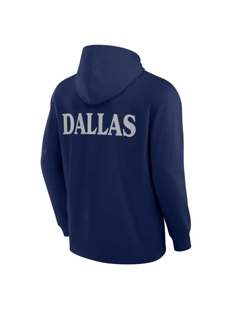 Fanatics Мужская темно-синяя толстовка с длинными рукавами Dallas Cowboys Elements Blaze Tri-Blend — изображение 3 из 3