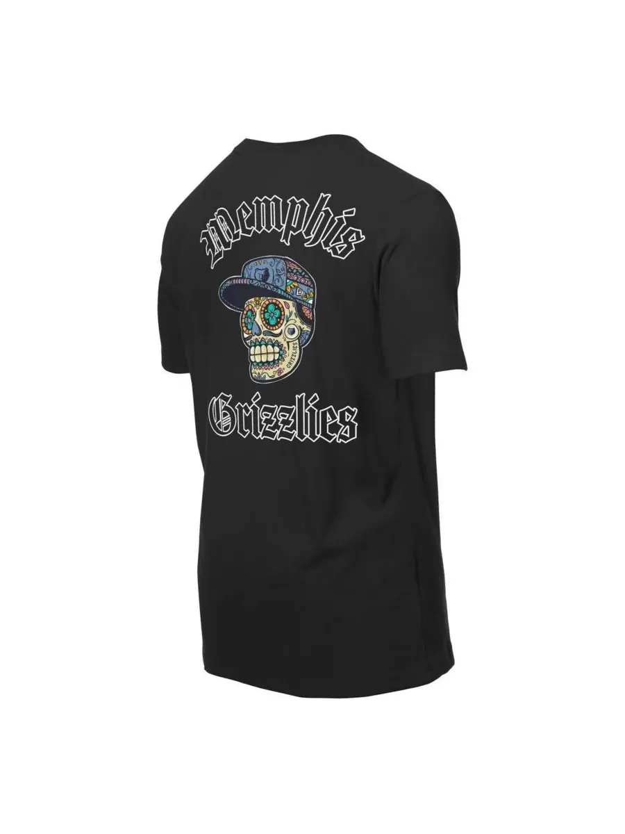New Era Мужская черная футболка Memphis Grizzlies с изображением сахарных черепов — изображение 2 из 3, черный