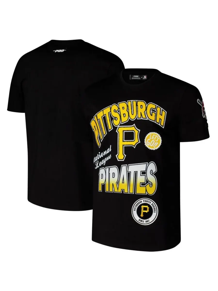 Pro Standard Мужская черная футболка Pittsburgh Pirates Turn It Up с приспущенными плечами