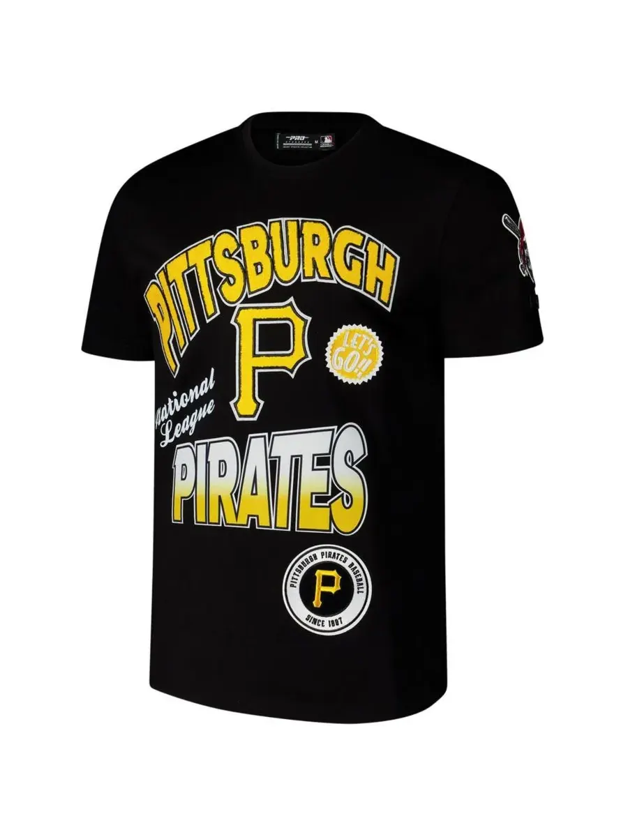 Pro Standard Мужская черная футболка Pittsburgh Pirates Turn It Up с приспущенными плечами — изображение 3 из 3, черный